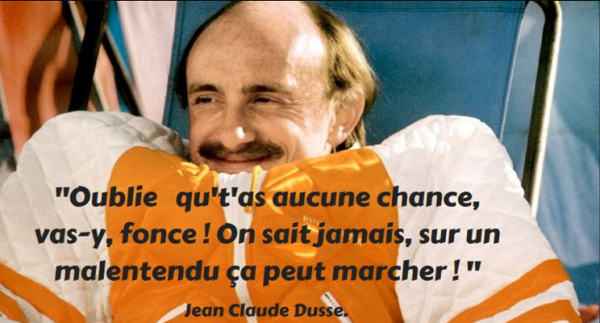 Jean-Claude Dusse et l'art de la conclusion (Patrice Leconte, "Les bronzés font du ski", 1979)