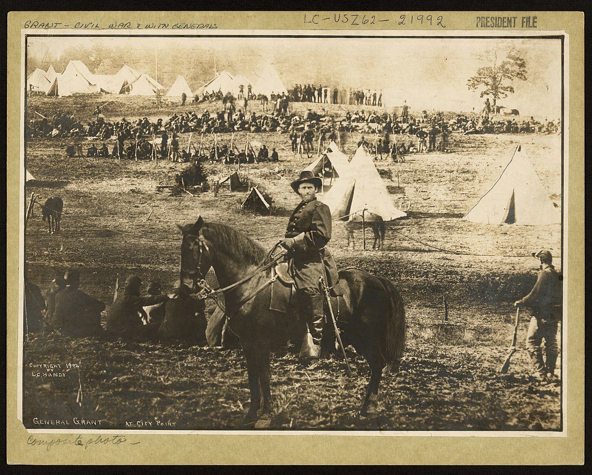 exercice sur l'illusion & l'art : "Le général Grant à City Point" (photographie de Levin Corbin Handy, 1902)